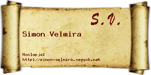 Simon Velmira névjegykártya